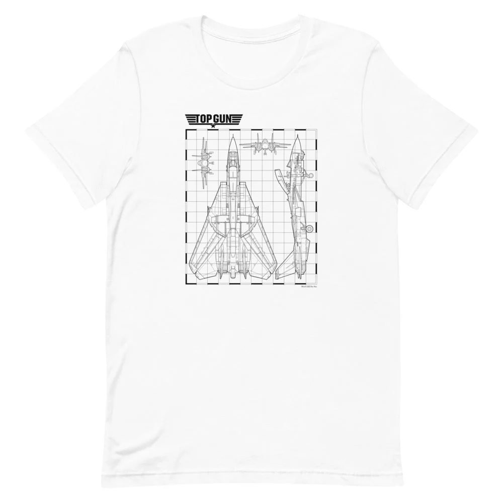 Top Gun Fighter Jet Schematics Unisex Premium T-Shirt - Image 7