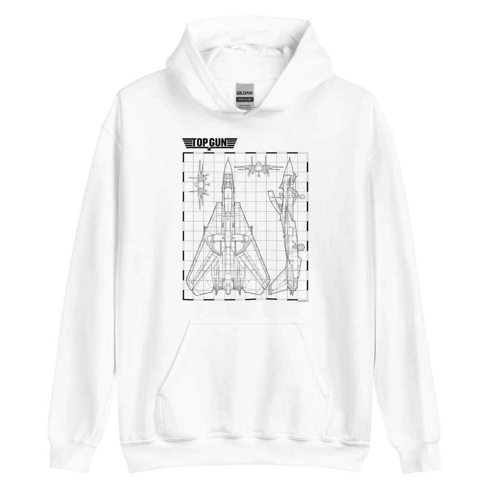 Top Gun Fighter Jet Schematics Hooded Sweatshirt - Image 5