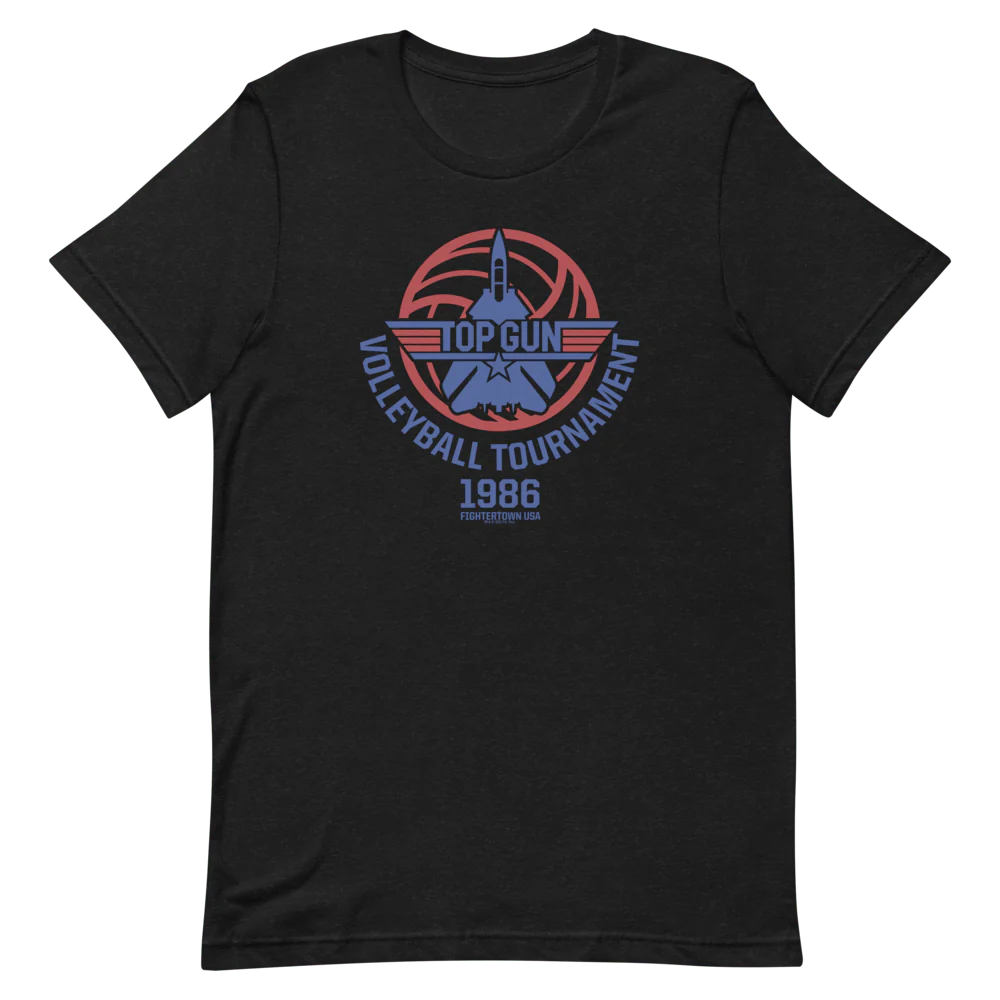 Top Gun Fighter Town USA 1986 Volleyball Tournament Unisex Premium T-Shirt - Image 4