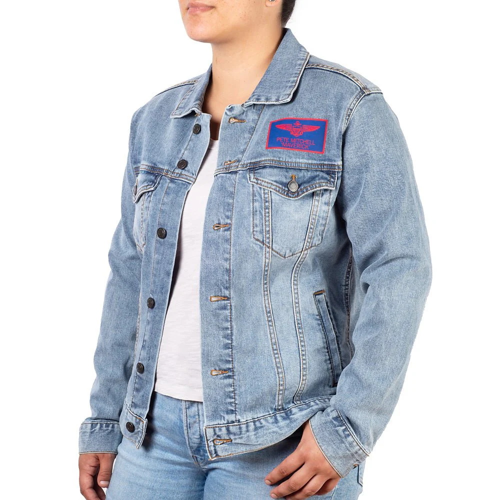 Top Gun Printed Denim Jacket - Image 8