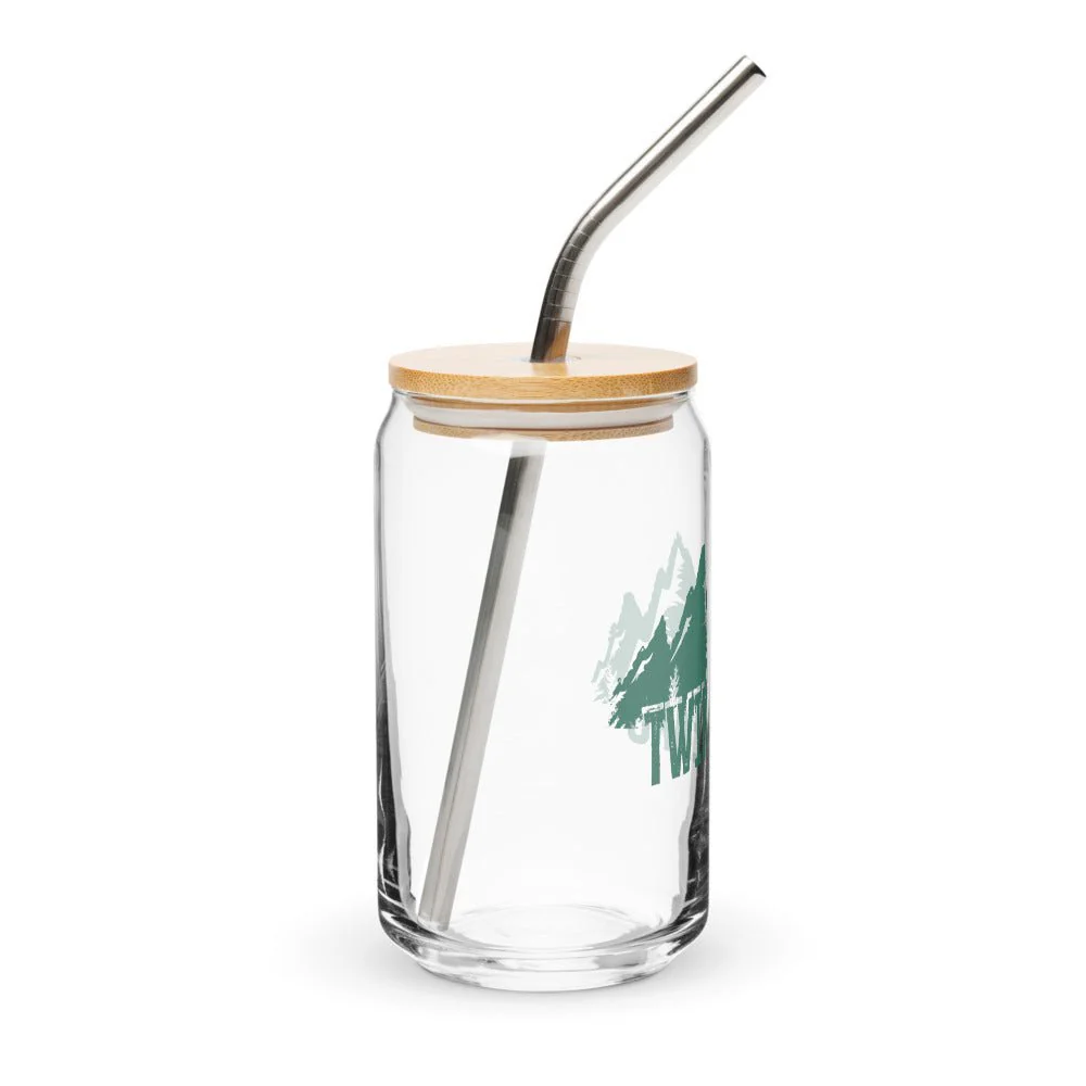 Twin Peaks Mountain View Can-Shaped Glass with Lid and Straw - Image 3