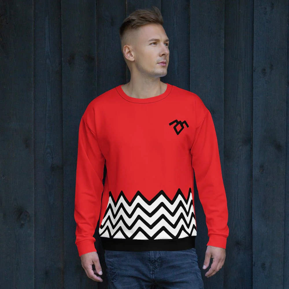 Twin Peaks Pattern Unisex Crew Neck Sweatshirt - Image 5