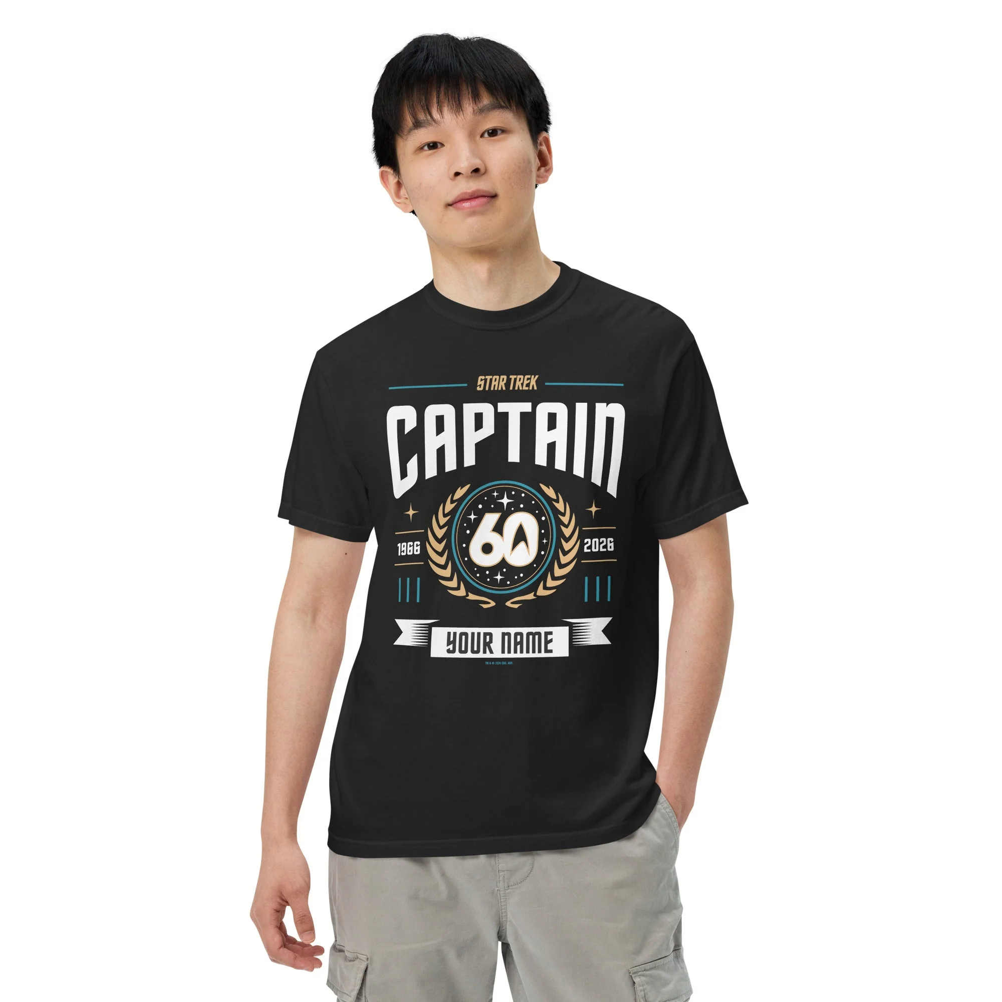 Star Trek Captain Personalized Name T-Shirt  60th Anniversary - Image 3