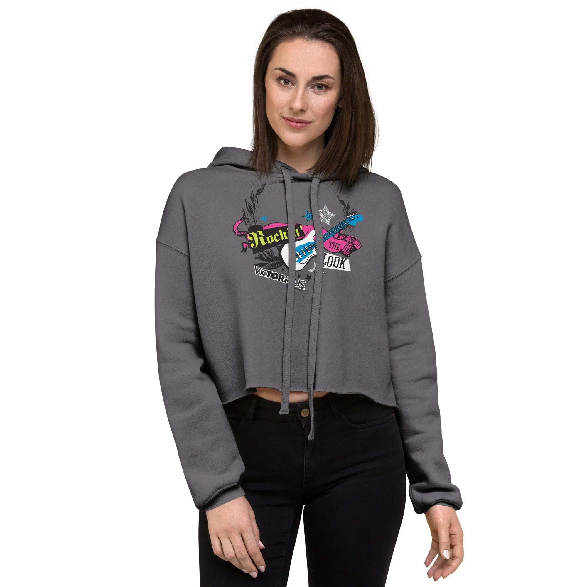Victorious Rockin' The Look Women's Crop Hoodied Sweatshirt - Image 3
