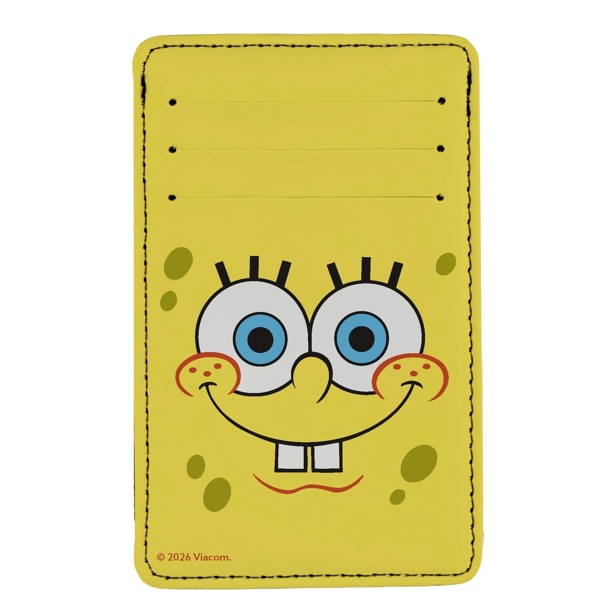 SpongeBob SquarePants ID Wallet Smiling Face Close-Up Buckle-Down Yellow