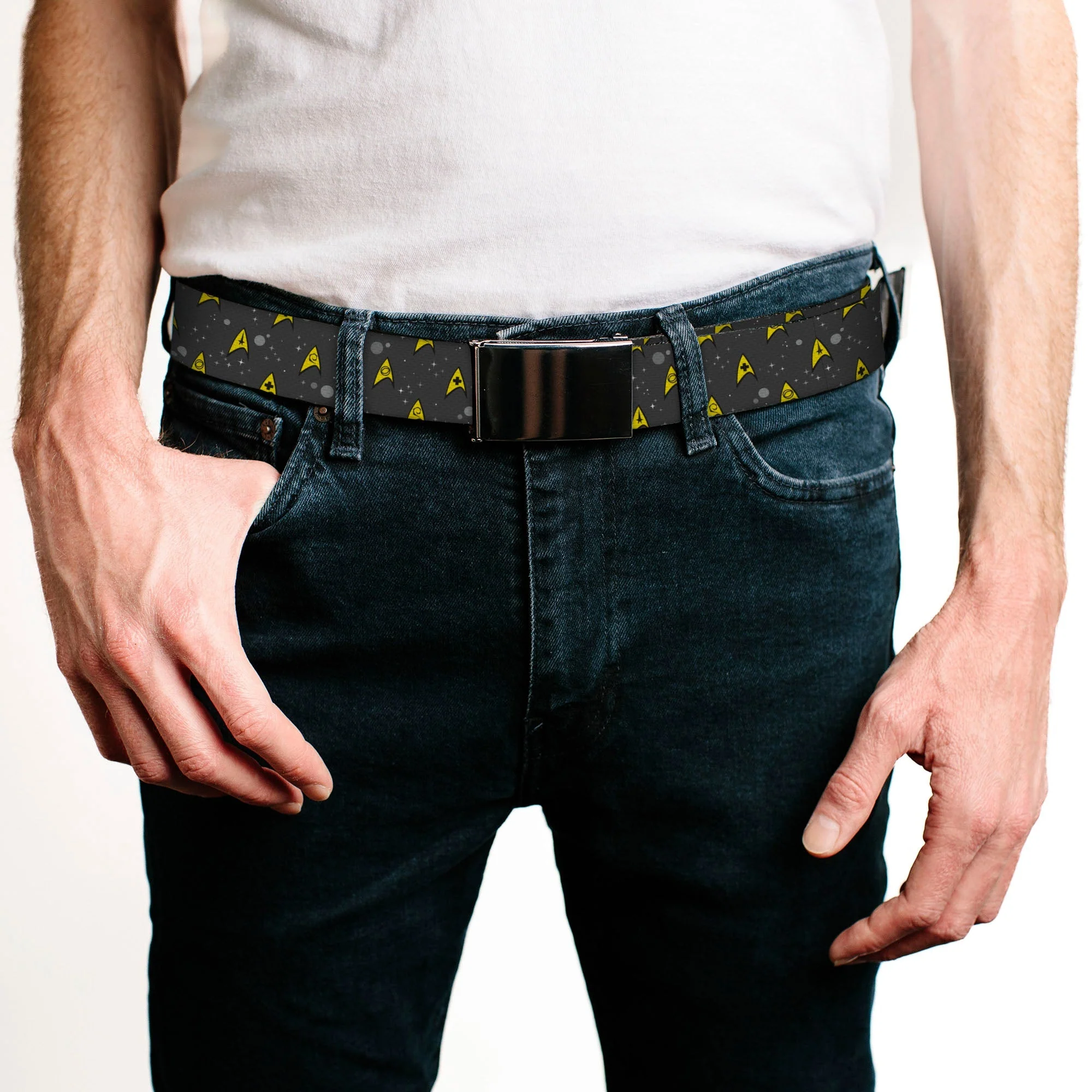 Star Trek Starfleet Insignias Space Gray Yellow Web Belt - Image 2