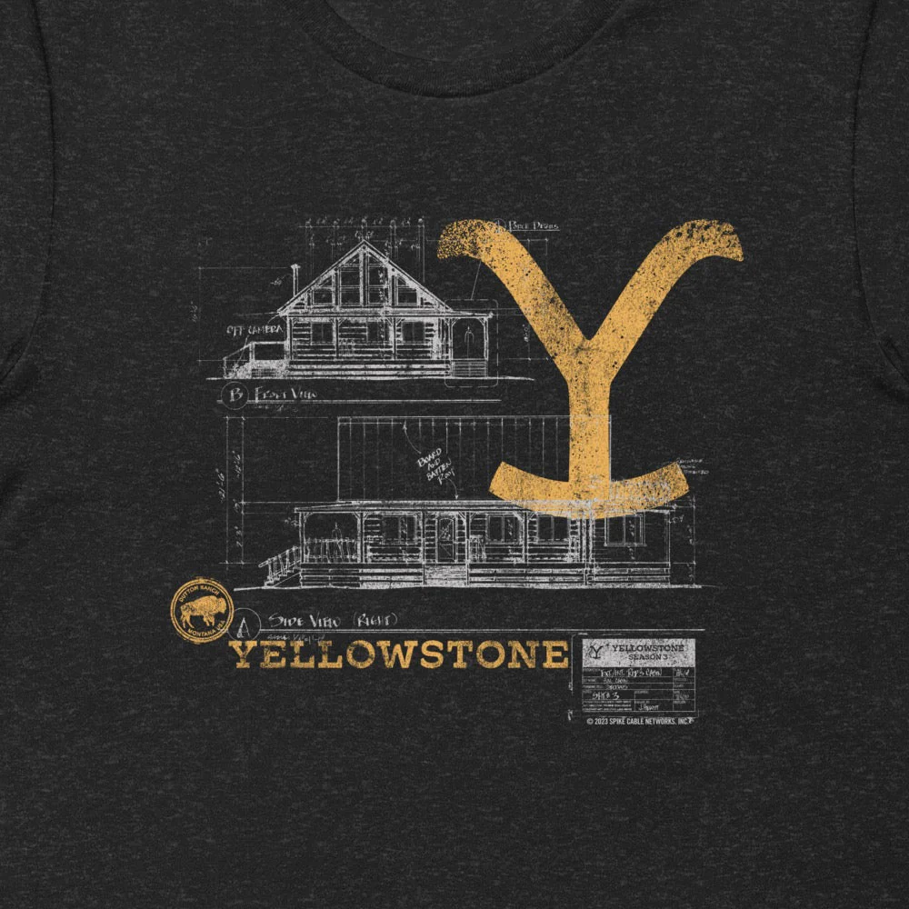 Yellowstone Blueprint Rip's House T-shirt - Image 2
