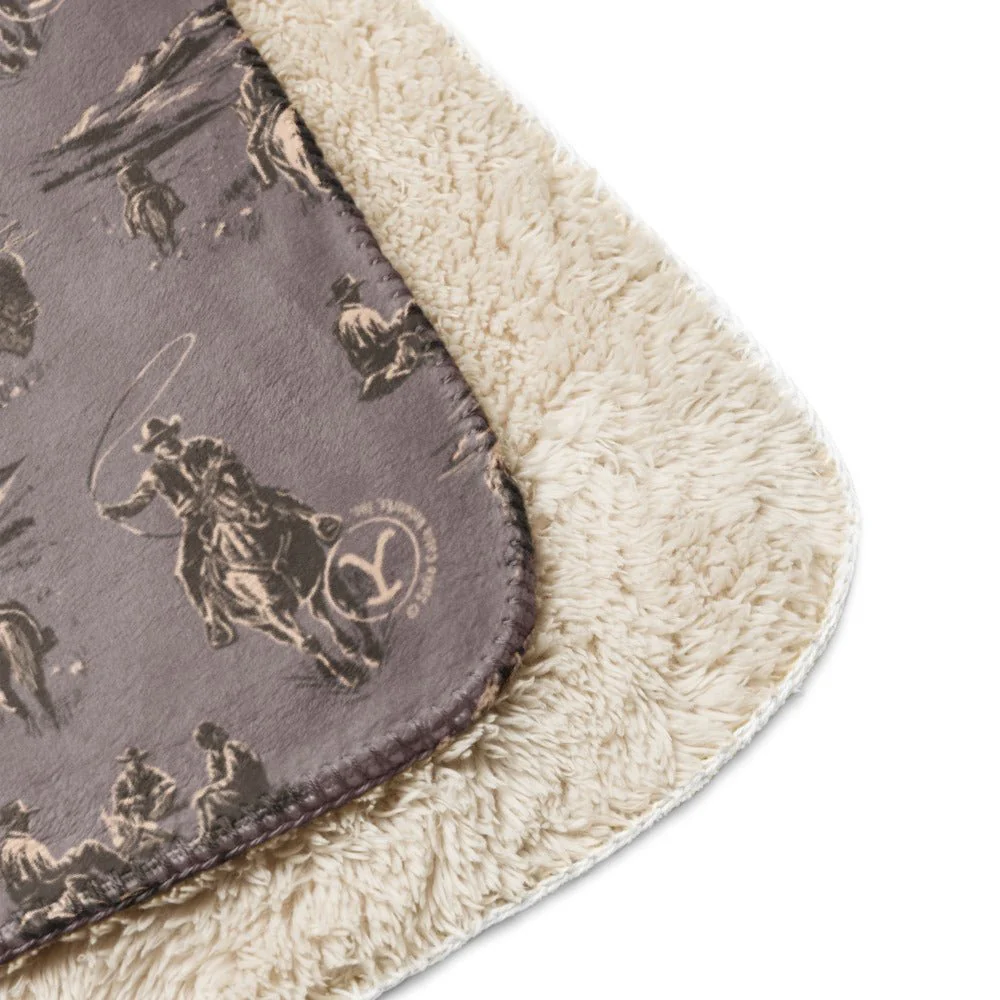 Yellowstone Cowboy Pattern Premium Sherpa Blanket - Image 15