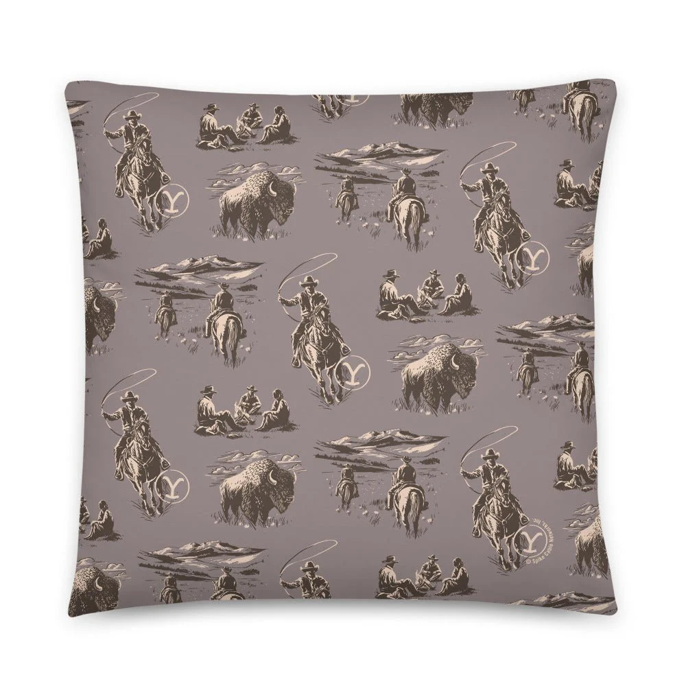Yellowstone Cowboy Pattern Throw Pillow - Image 3