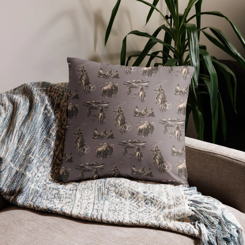 Yellowstone Cowboy Pattern Throw Pillow - Image 4