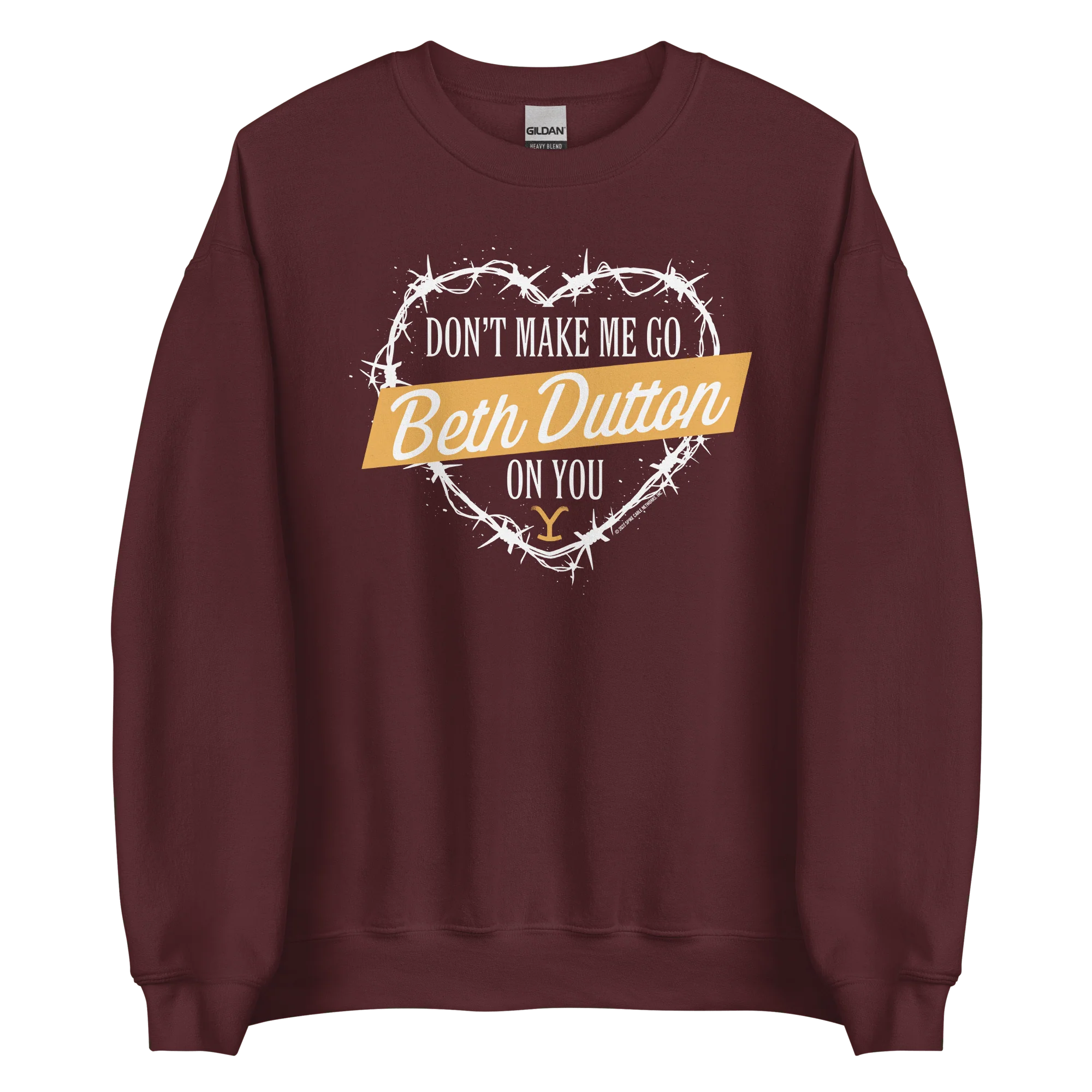 Yellowstone Don't Make Me Go Beth Dutton On You Heart Fleece Crewneck Sweatshirt