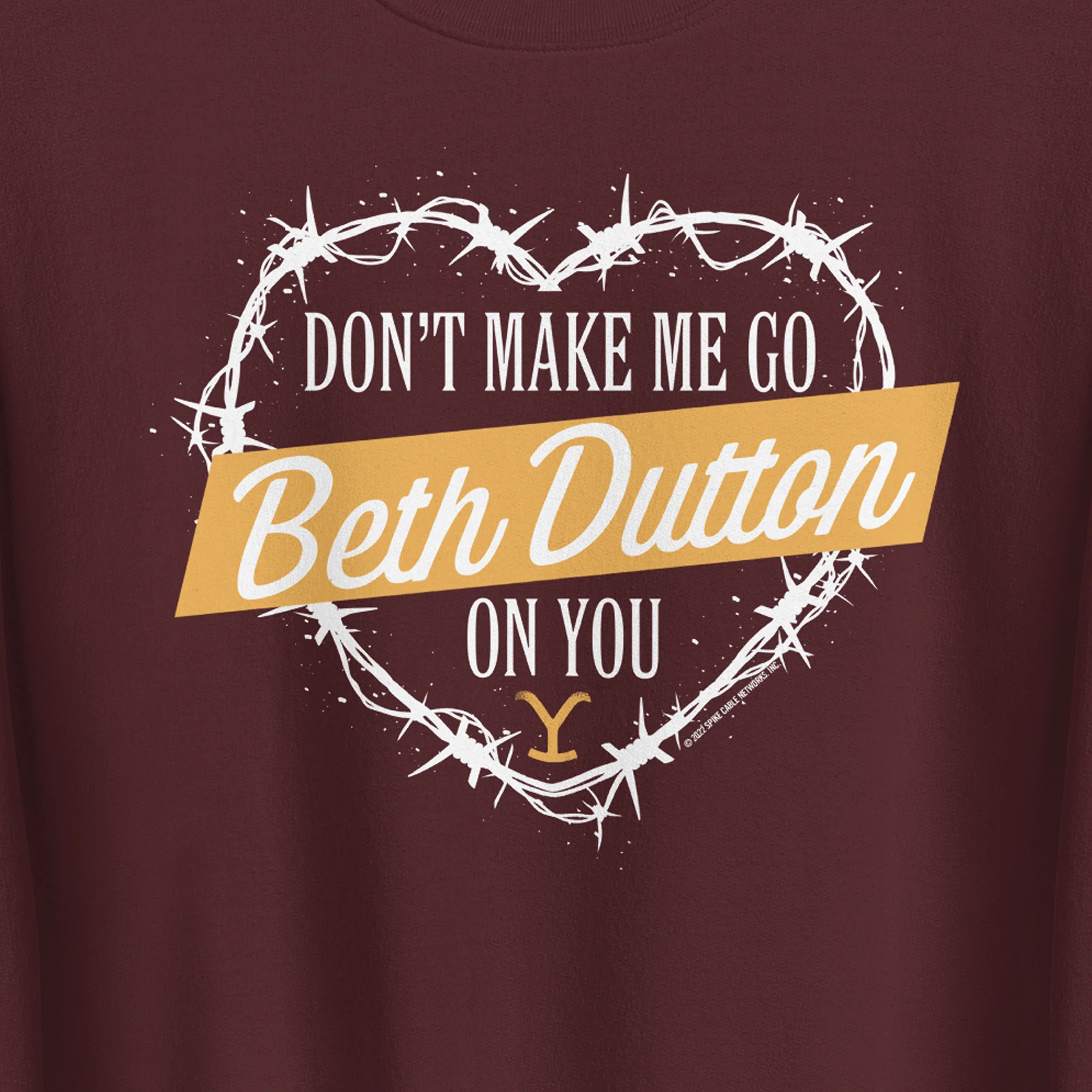Yellowstone Don't Make Me Go Beth Dutton On You Heart Fleece Crewneck Sweatshirt - Image 2