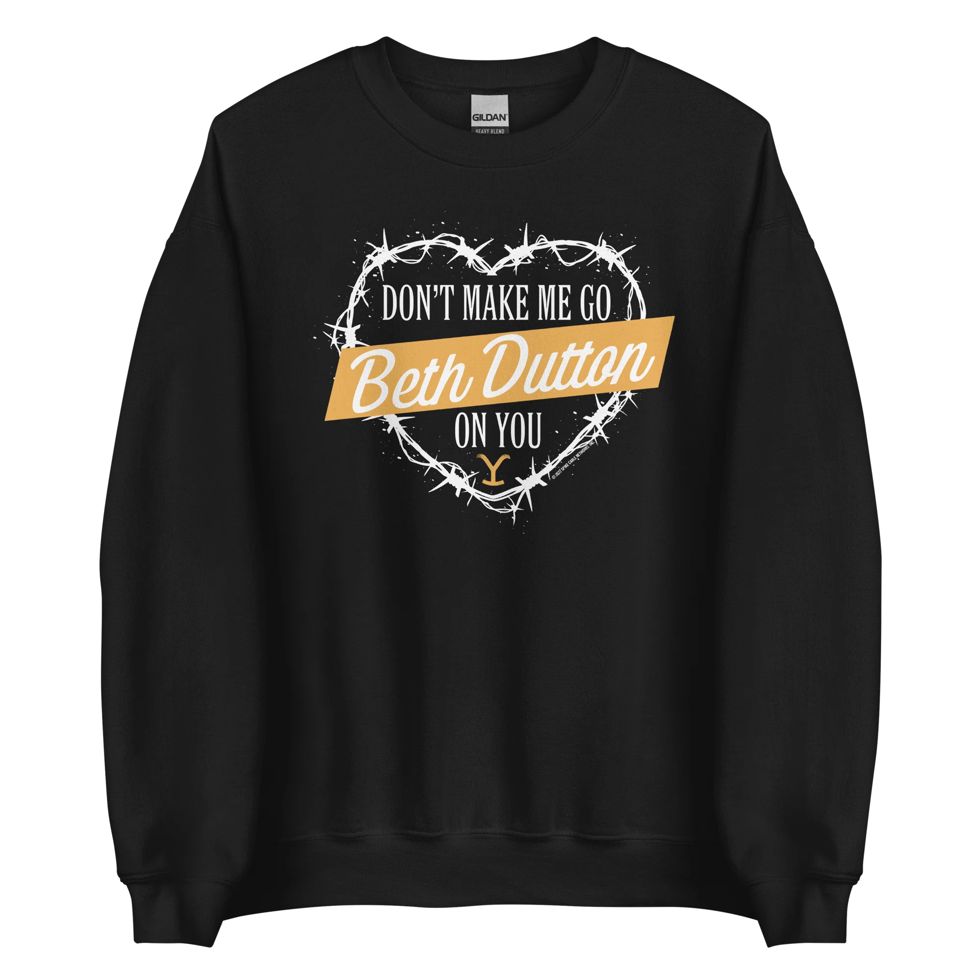 Yellowstone Don't Make Me Go Beth Dutton On You Heart Fleece Crewneck Sweatshirt - Image 4