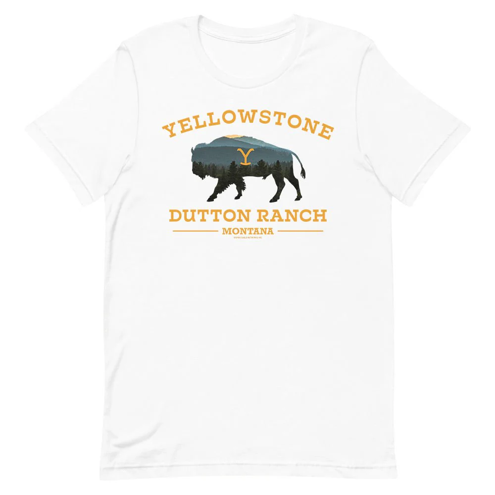 Yellowstone Dutton Ranch Bison Adult Short Sleeve T-Shirt - Image 4