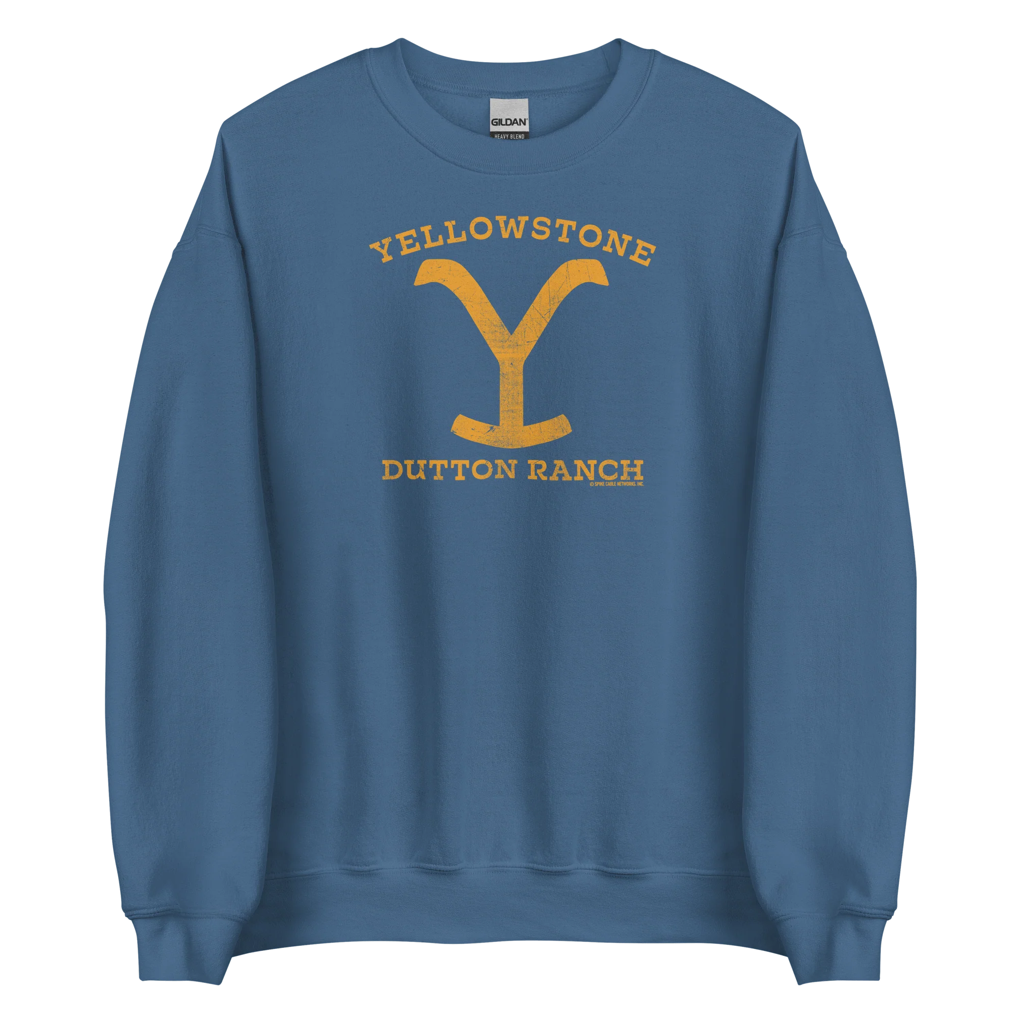 Yellowstone Dutton Ranch Distressed Logo Fleece Crewneck Sweatshirt