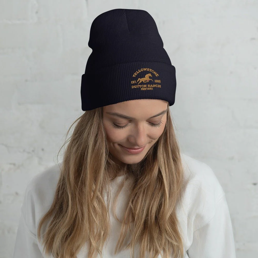 Yellowstone Dutton Ranch Montana Embroidered Beanie - Image 5