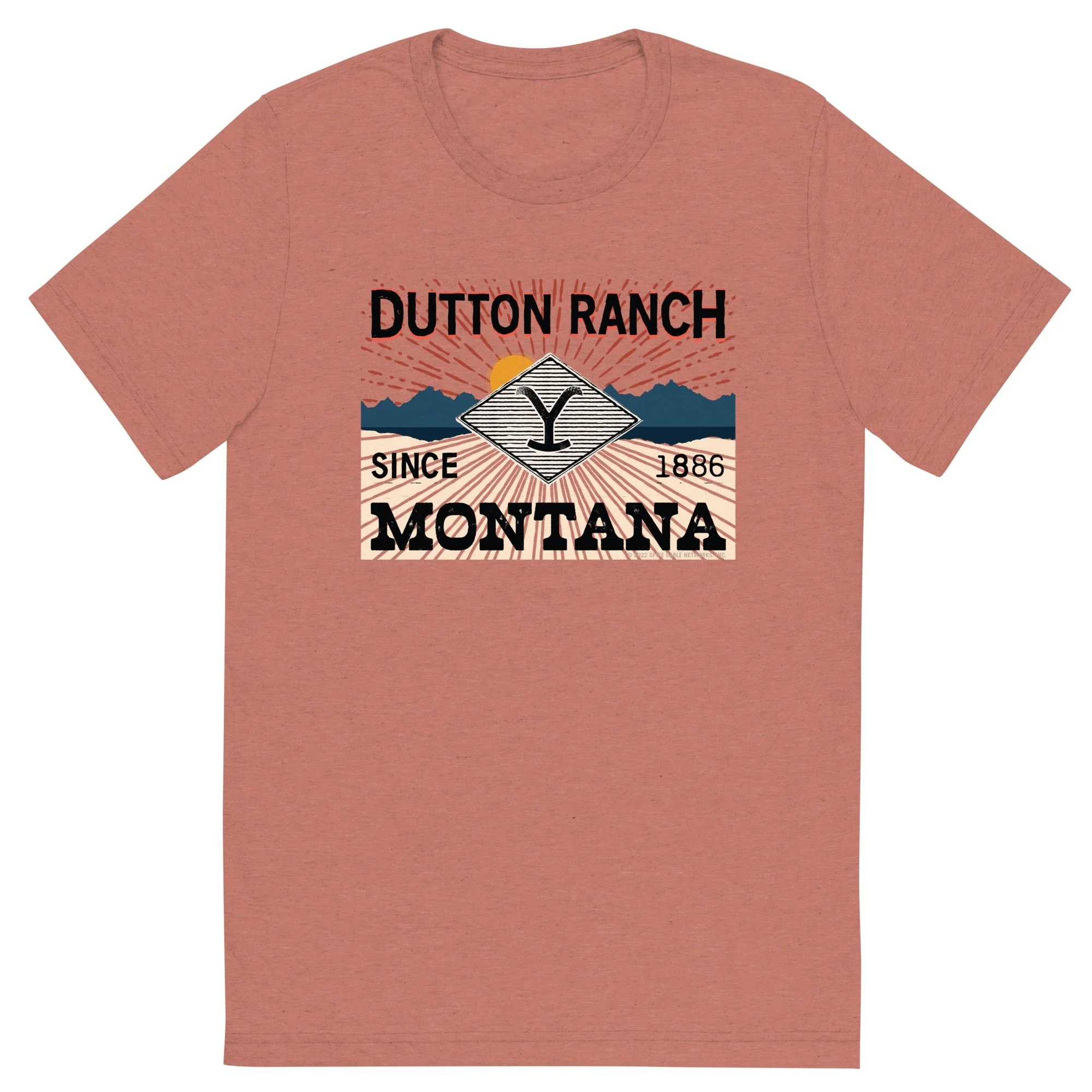 Yellowstone Dutton Ranch Montana Tri-Blend Short Sleeve T-Shirt - Image 3