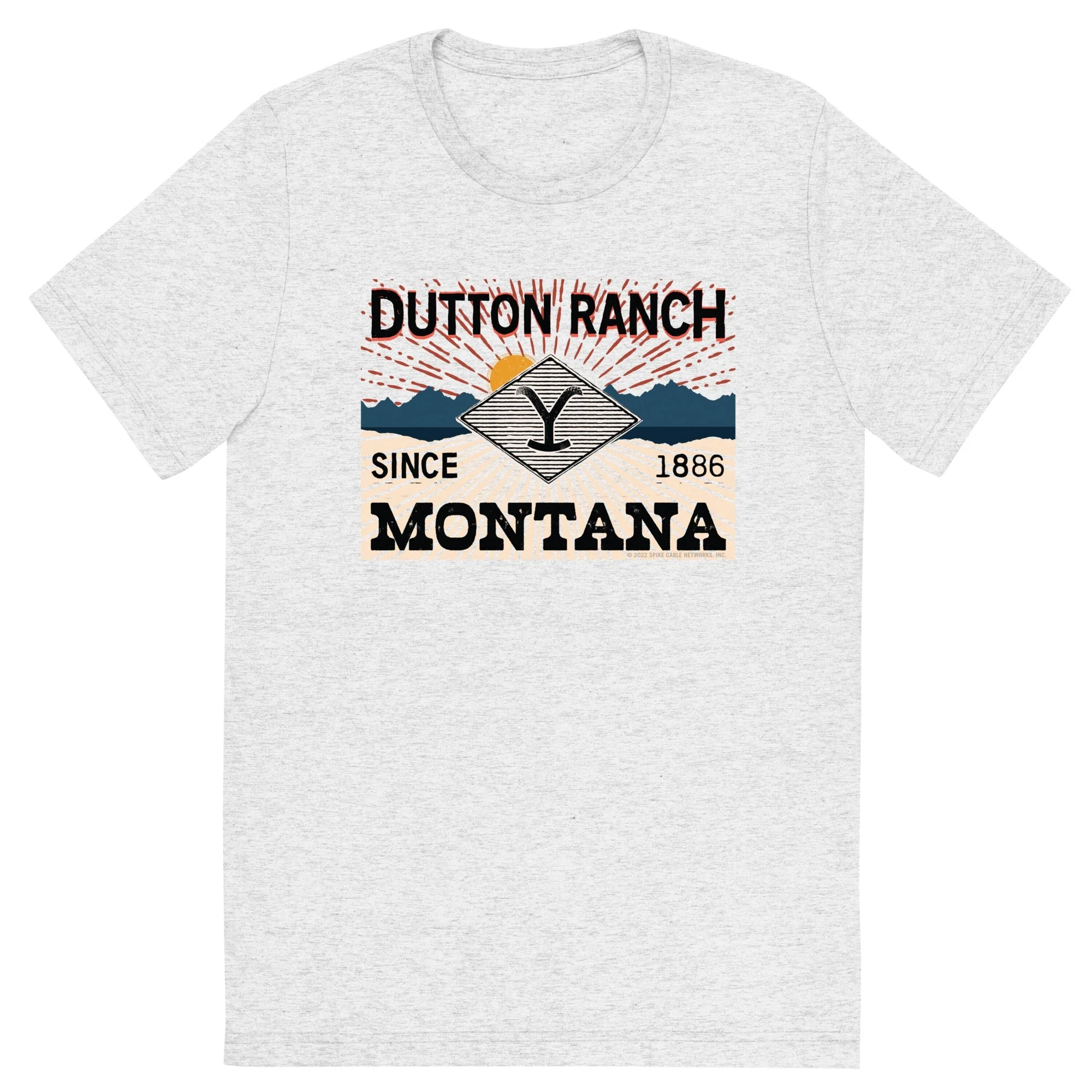 Yellowstone Dutton Ranch Montana Tri-Blend Short Sleeve T-Shirt - Image 4
