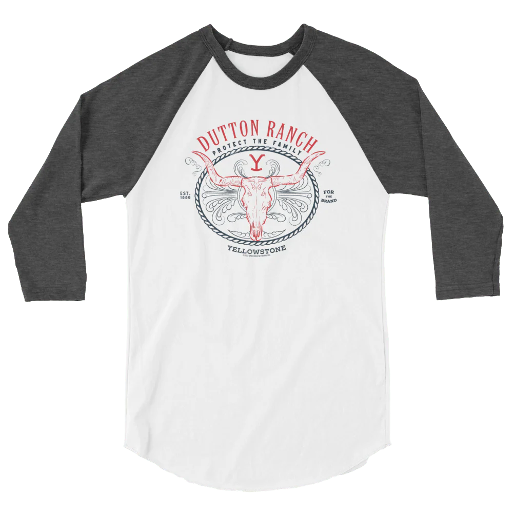 Yellowstone Dutton Ranch Protect the Family Raglan T-Shirt - Image 2