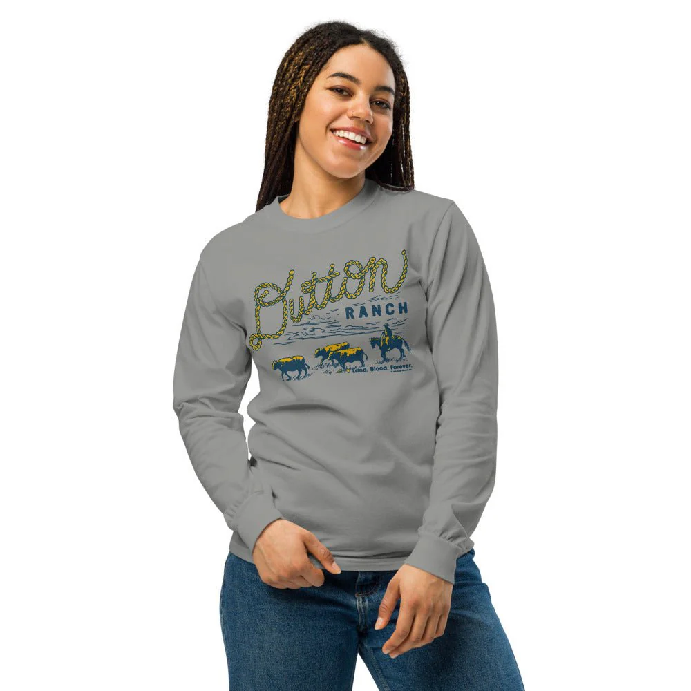 Yellowstone Dutton Ranch Rope Comfort Colors Unisex Long Sleeve Shirt - Image 6