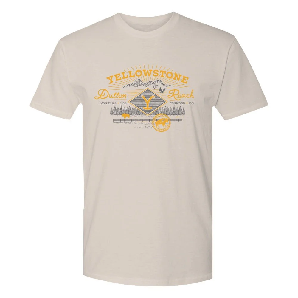 Yellowstone Dutton Ranch Scenery Adult Short Sleeve T-Shirt - Image 4