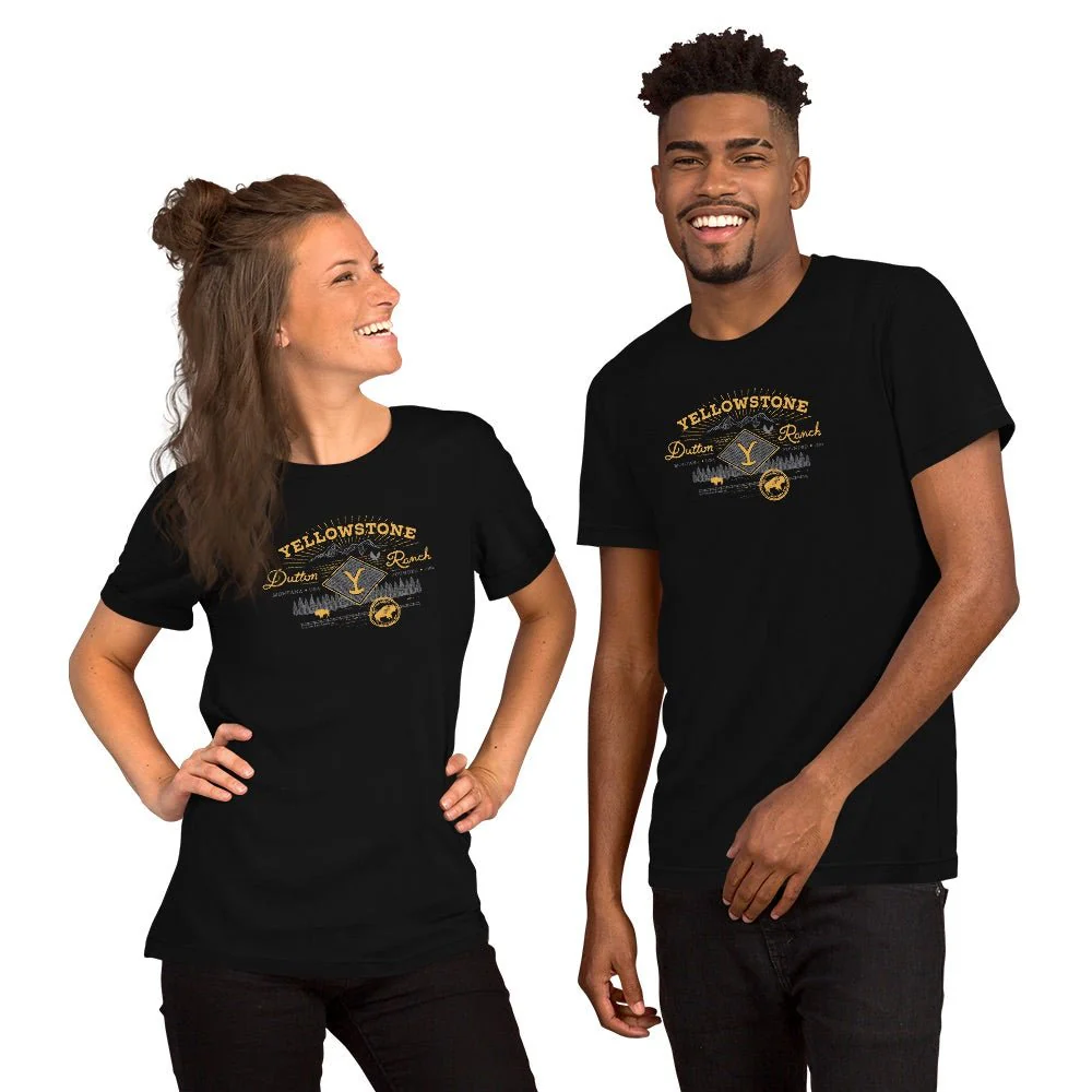 Yellowstone Dutton Ranch Scenery Back Print Short Sleeve T-Shirt - Image 11