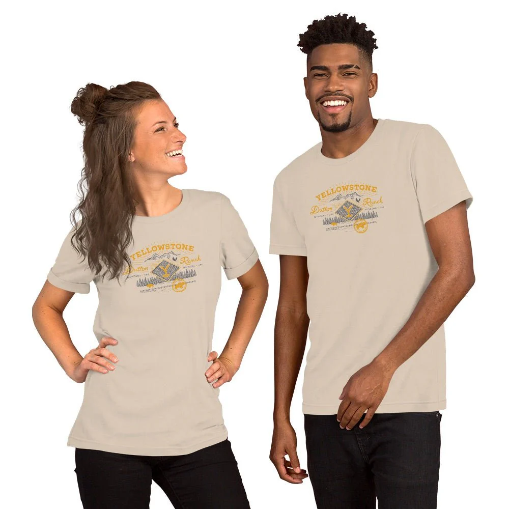 Yellowstone Dutton Ranch Scenery Back Print Short Sleeve T-Shirt - Image 14
