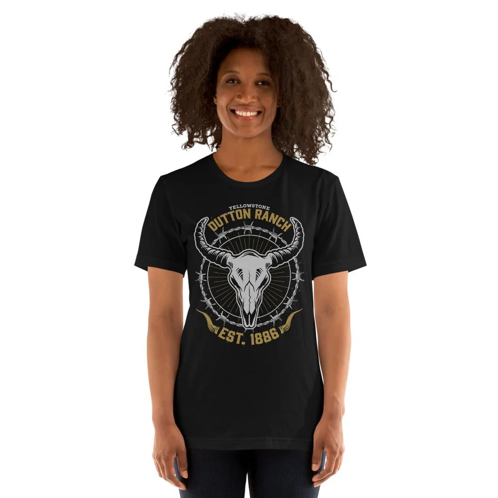 Yellowstone Dutton Ranch Skull Unisex T-Shirt - Image 5