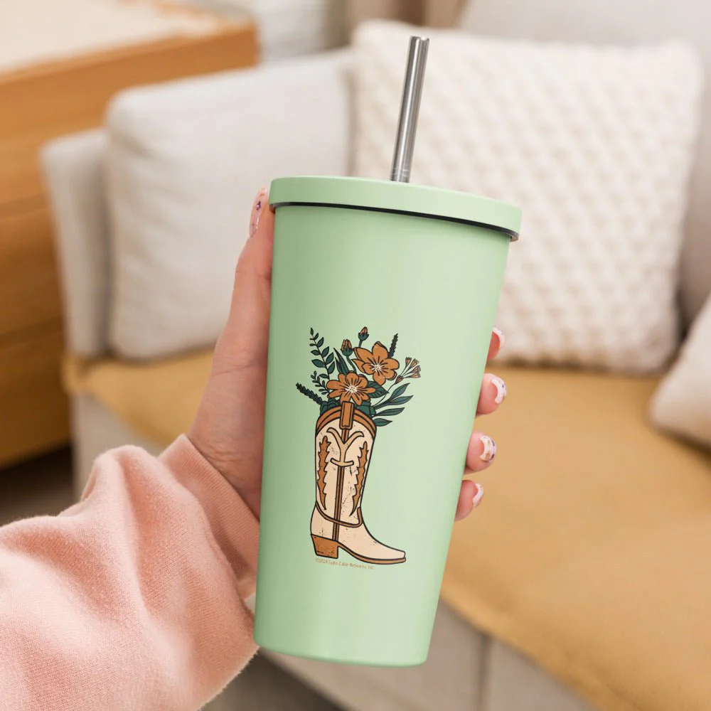 Yellowstone Floral Boot Tumbler - Image 6