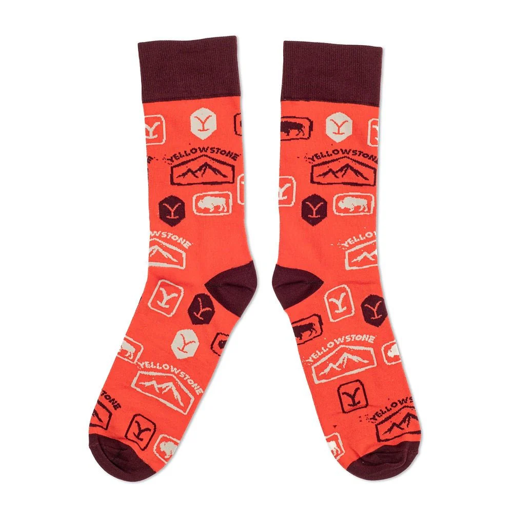 Yellowstone Orange Dutton Ranch Logo Socks - Image 5