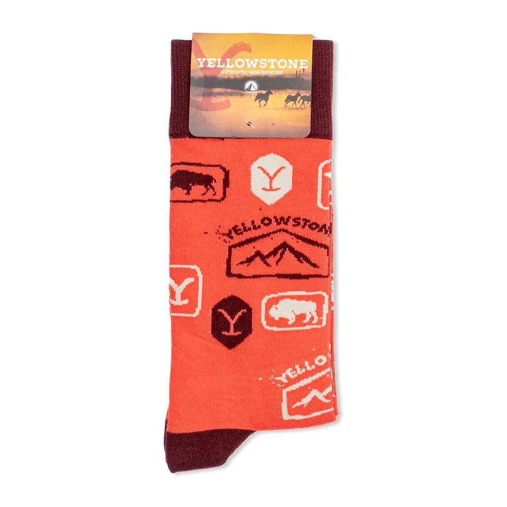 Yellowstone Orange Dutton Ranch Logo Socks - Image 6