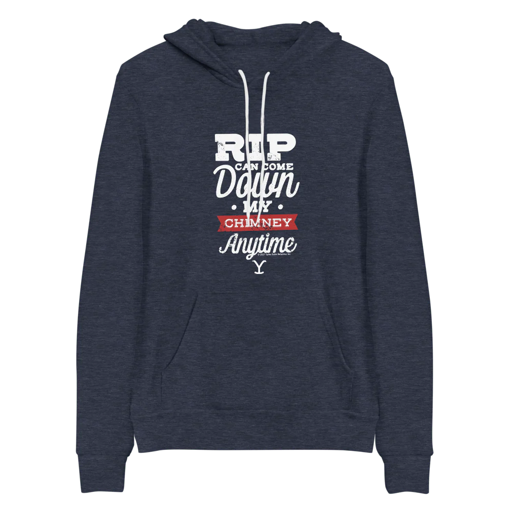 Yellowstone Rip Can Come Down My Chimney Any Time Adult Fleece Hooded Sweatshirt - Image 3