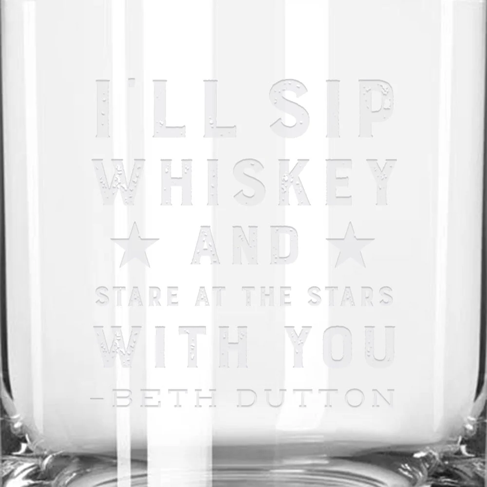 Yellowstone Sip Whiskey And Stare At The Stars Rocks Glass - Image 2