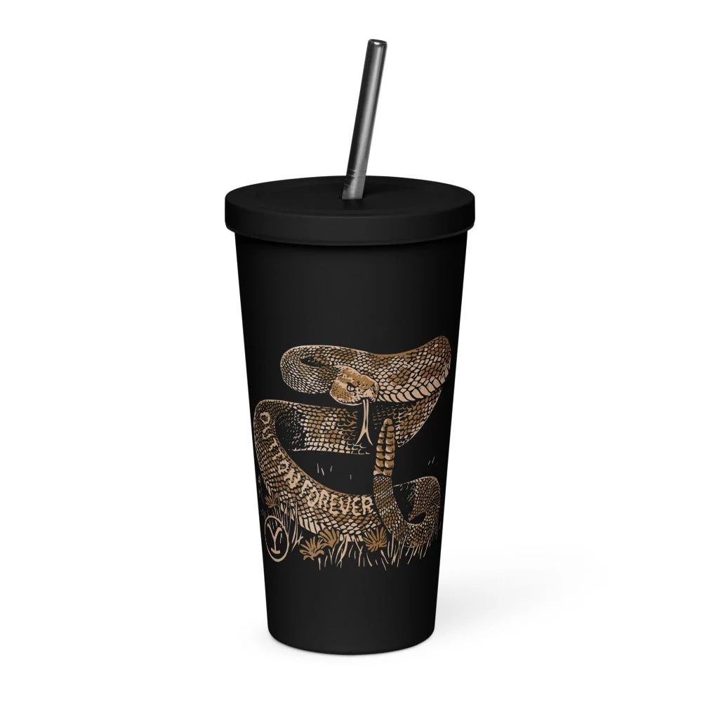 Yellowstone Snake Dutton Forever Insulated Tumbler with a Straw