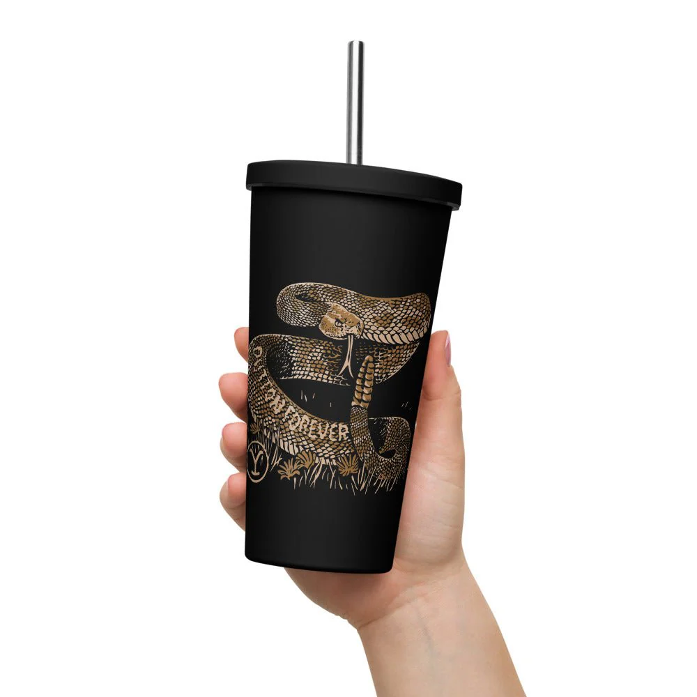 Yellowstone Snake Dutton Forever Insulated Tumbler with a Straw - Image 3