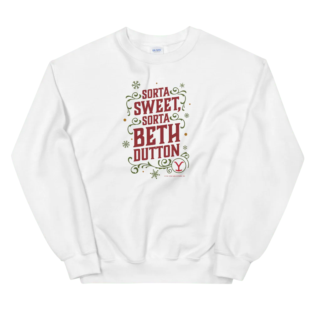 Yellowstone Sorta Sweet Sorta Beth Dutton Holiday Fleece Crewneck Sweatshirt
