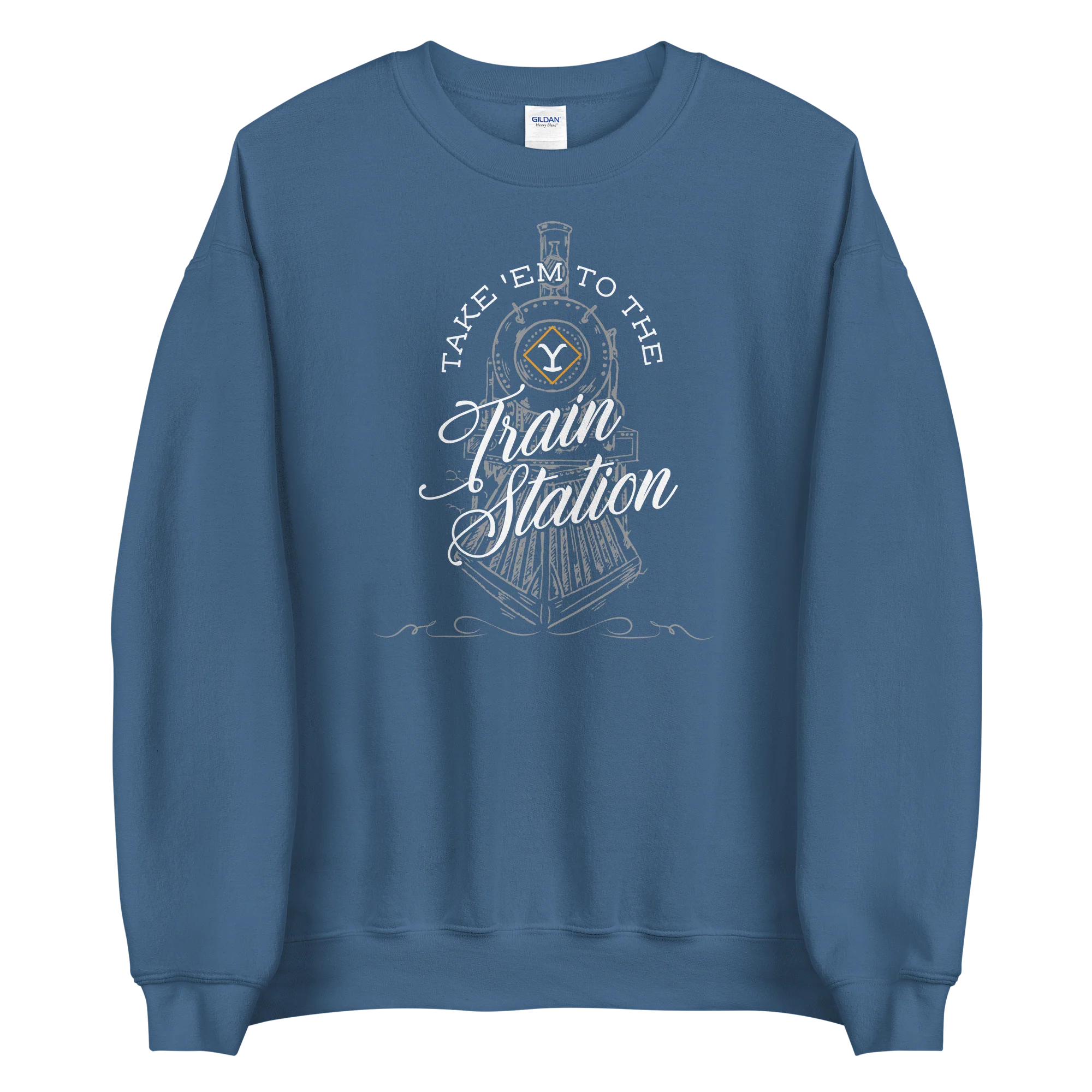 Yellowstone Take 'Em To The Train Station Fleece Crewneck Sweatshirt - Image 5