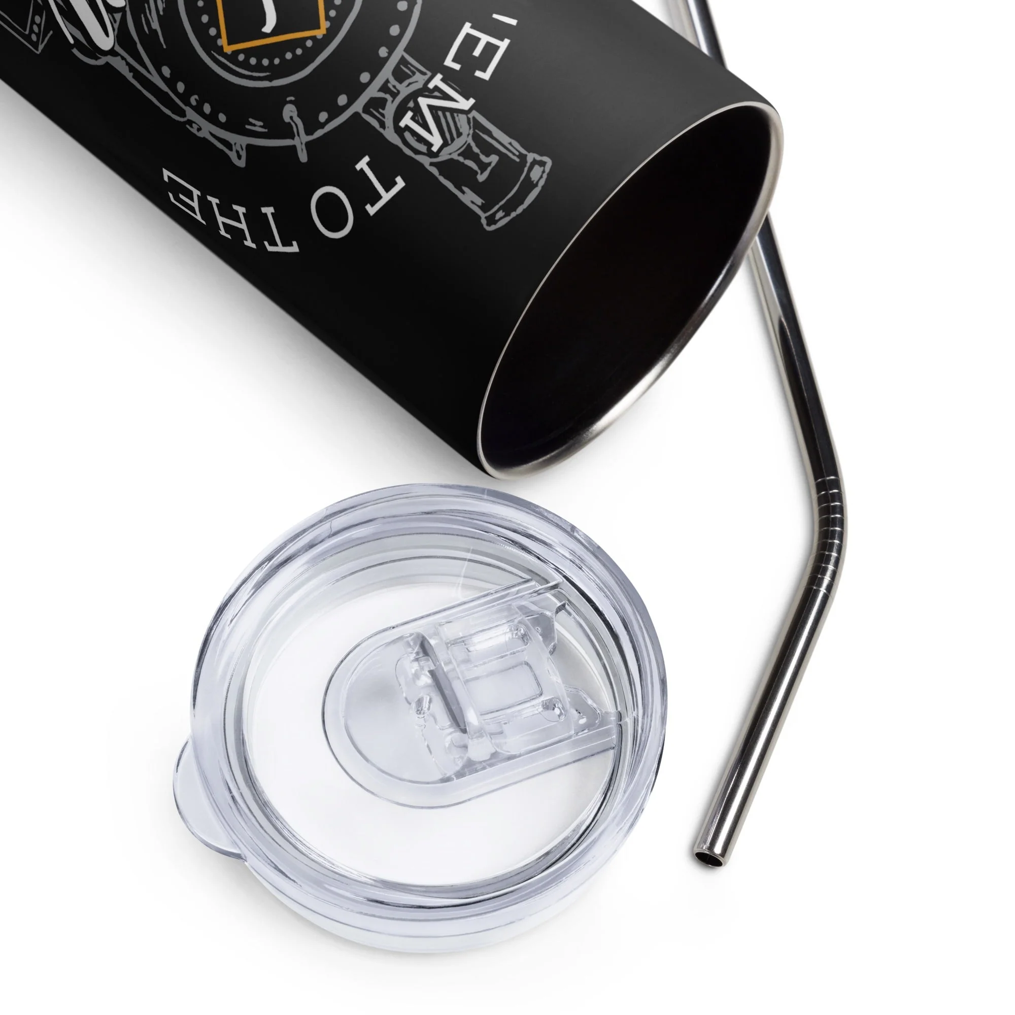 Yellowstone Take 'Em To The Train Station Stainless Steel Tumbler with Straw - Image 3