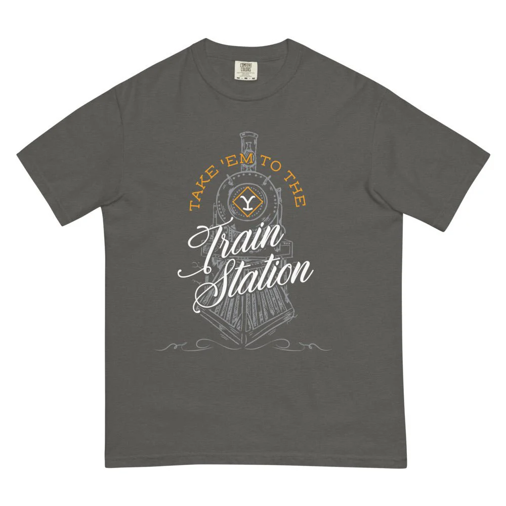 Yellowstone Take 'Em To The Train Station Unisex Comfort Colors T-Shirt - Image 7