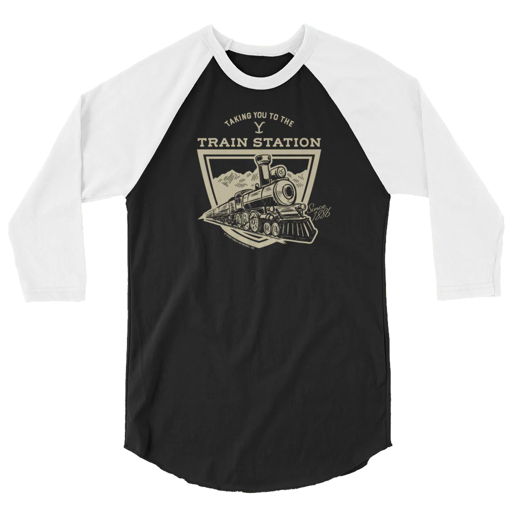 Yellowstone Taking You to the Train Station Unisex 3/4 Sleeve Raglan Shirt