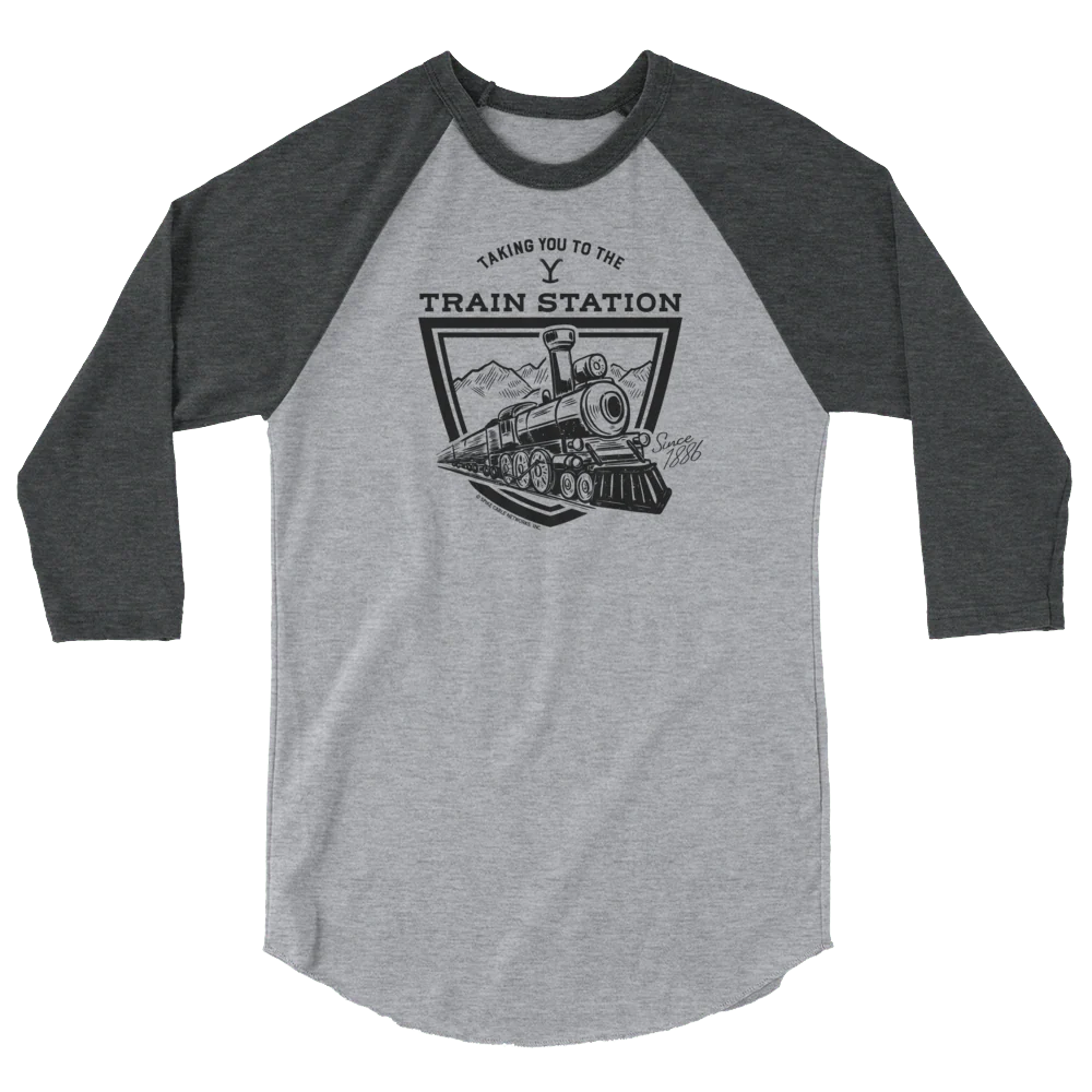 Yellowstone Taking You to the Train Station Unisex 3/4 Sleeve Raglan Shirt - Image 2