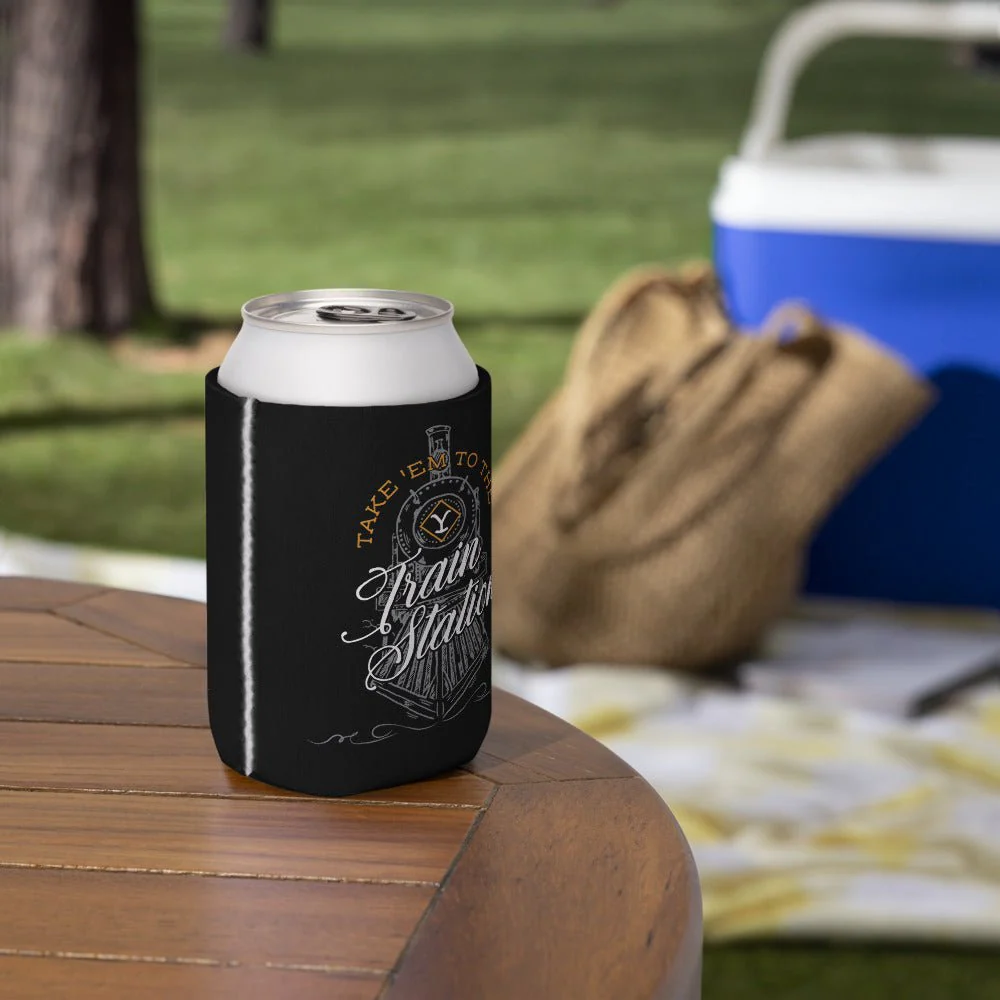 Yellowstone Train Station Can Cooler - Image 3