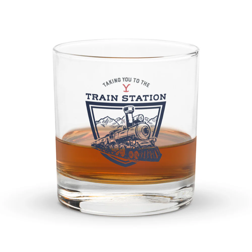 Yellowstone Train Station Rocks Glass - Image 2