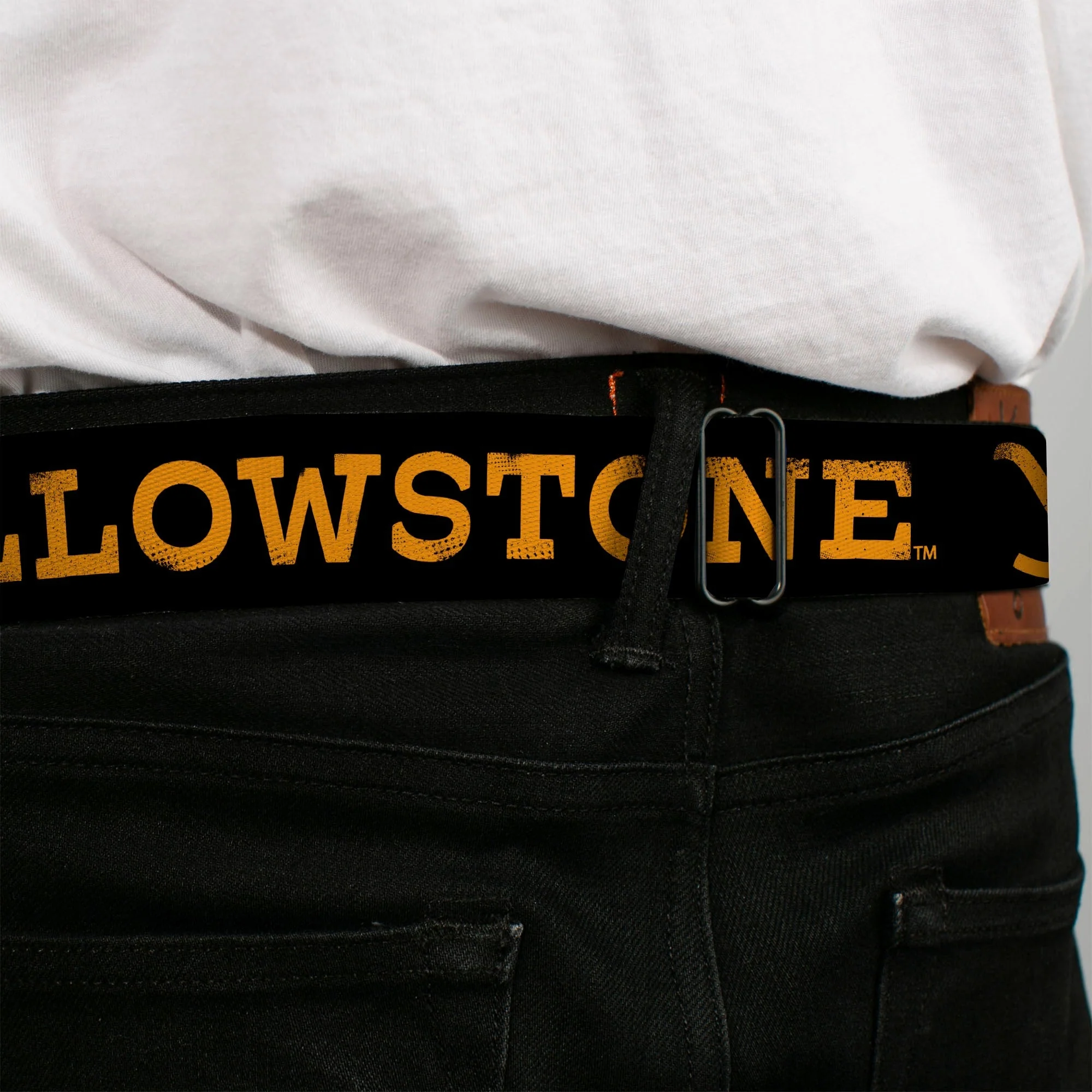 Yellowstone Y Logo Buckle-Down Adjustable Seatbelt Belt - Image 4