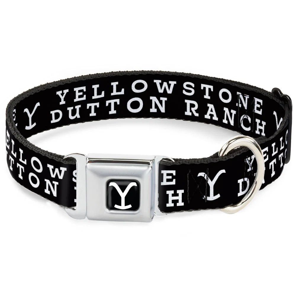 Yellowstone Dutton Ranch Y Logo Seatbelt Buckle Dog Collar