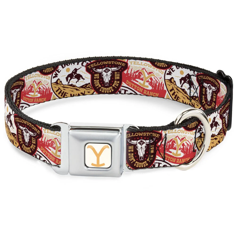 Yellowstone Y Logo Seatbelt Buckle Adjustable Dog Collar