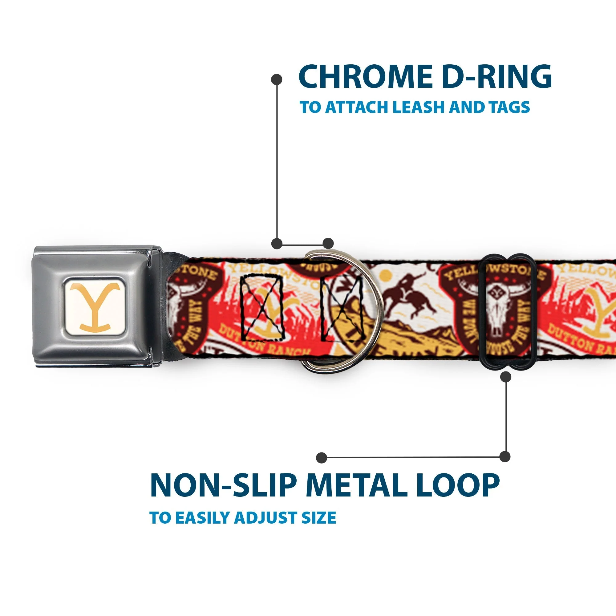 Yellowstone Y Logo Seatbelt Buckle Adjustable Dog Collar - Image 5
