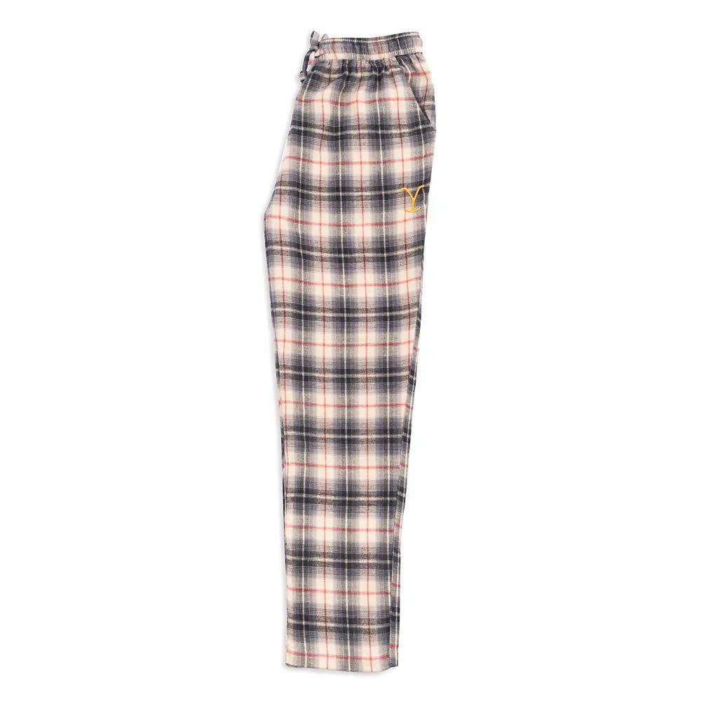 Yellowstone Y Embroidered Logo Men's Cabin Jams Flannel Pajama Pants - Image 4