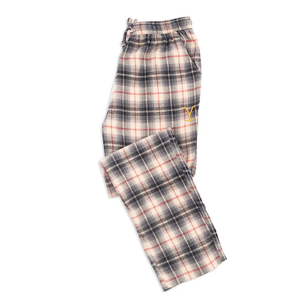 Yellowstone Y Embroidered Logo Men's Cabin Jams Flannel Pajama Pants - Image 5