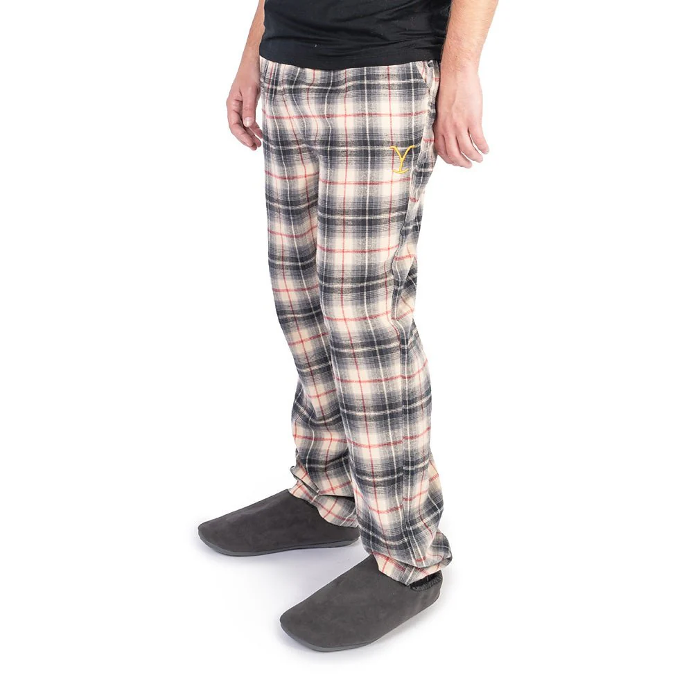 Yellowstone Y Embroidered Logo Men's Cabin Jams Flannel Pajama Pants - Image 8